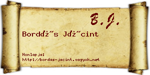 Bordás Jácint névjegykártya
